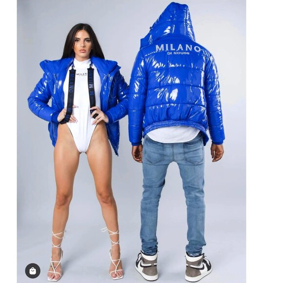 💥DOPE!💥Elliot Oversized Unisex Puffer Coat in Royal Blue